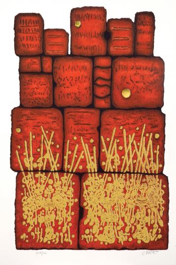 Prayer at the Wall , Painting by Moshe Castel