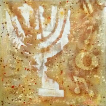 Musical Menorah, Painting by Dan Groover