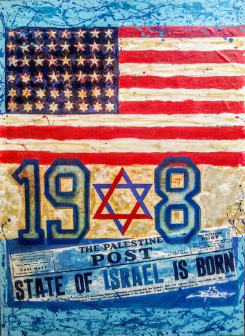 1948 - State of Israel is Born, Painting by Dan Groover