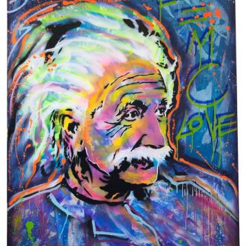 Blue Einstein, Painting by Dan Groover