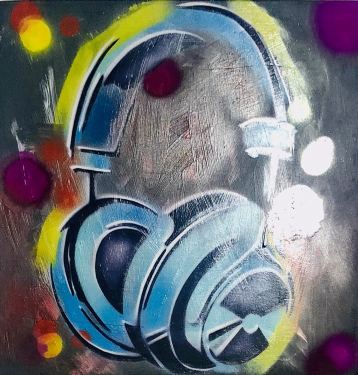 Headphone, Painting by Dan Groover