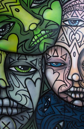 The faces, Painting by Monkey RMG