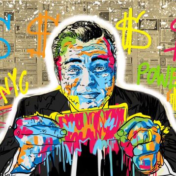 Wall street wolf, Painting by Shimon Wanda