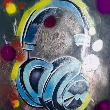 Headphone, Painting by Dan Groover