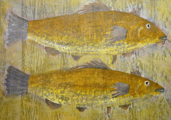 Fishes, Painting by Yaacov Lunski