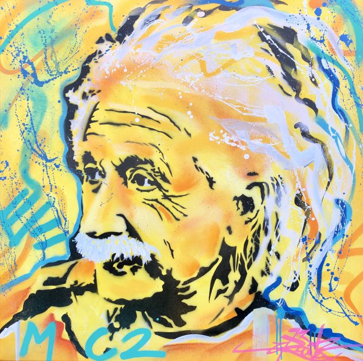 Yellow Einstein , Painting by Dan Groover
