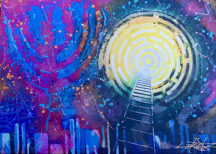 Soulame through the Maze, Painting by Dan Groover
