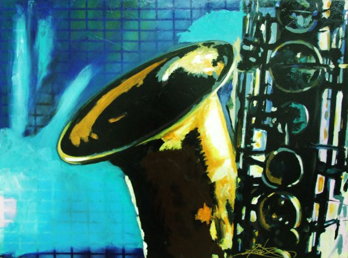 Jazz Club in New York, Painting by Dan Groover