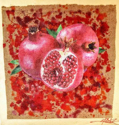Pomegranates, Painting by Dan Groover