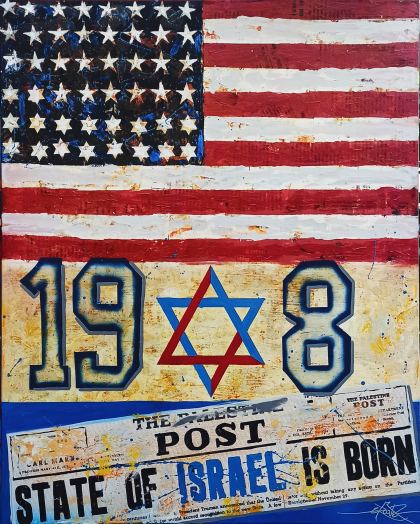 1948 State of Israel is born , Painting by Dan Groover