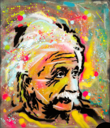 Pop Einstein , Painting by Dan Groover