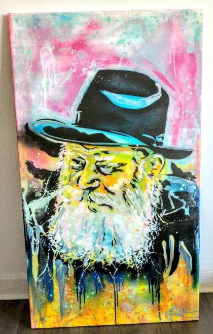 My Lubavitcher Rebbe, Painting by Dan Groover