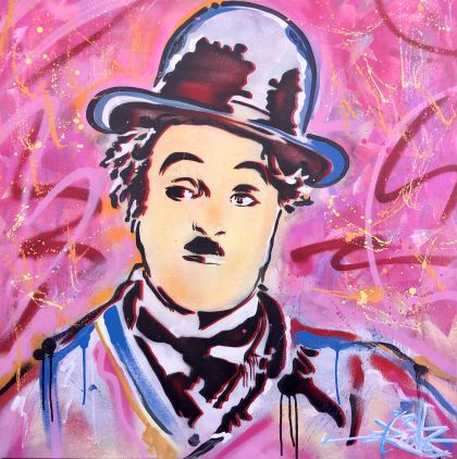 Pink Chaplin , Painting by Dan Groover