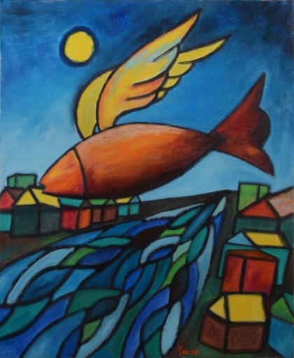 The Flying Fish, Painting by Yaacobi